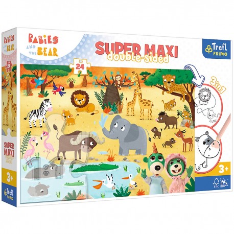 410099 TREFL PUZZLE 24 el BOBASKI NA SAFARI SUPER MAXI