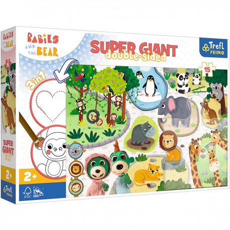 42000 TREFL PUZZLE 15 el BOBASKI W ZOO SUPER GIANT