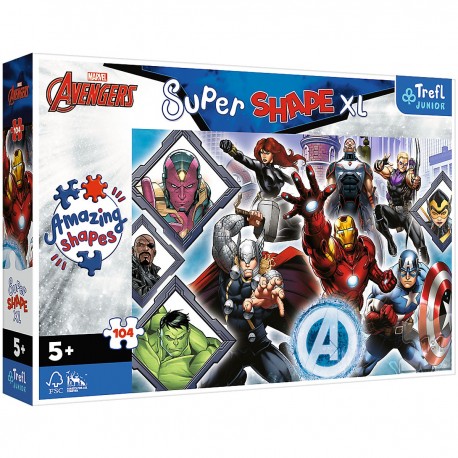 50018 TREFL PUZZLE 104el TWOI ULUBIENI AVENGERS SUPER SHAPE XL