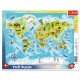 31340 TREFL PUZZLE RAMKOWE 25 MAPA ŚWIATA ZE ZWIERZĘTAMI