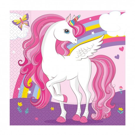 937600 SERWETKI TĘCZOWY JEDNOROŻEC 20szt