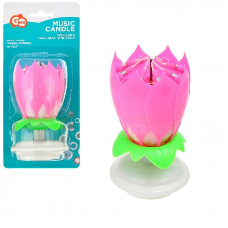 985138 ŚWIECZKA URODZINOWA GRAJĄCO-TANECZNA RÓŻOWA