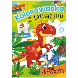 074758 SKRZAT KOLOROWANKA Z TATUAŻAMI MAŁE DINOZAURY