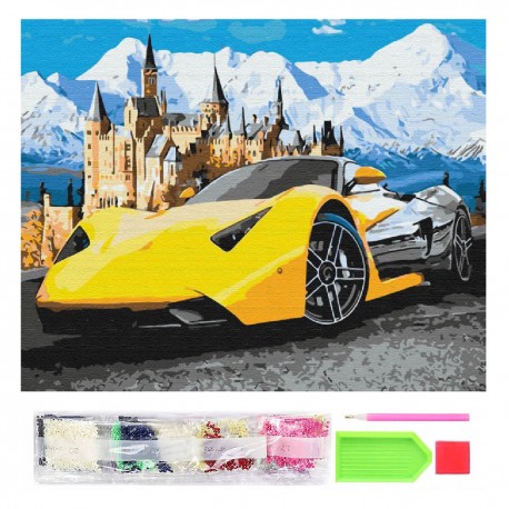 075987 HAFT DIAMENTOWY MOZAIKA 40x30 WILK ŚWIECI W CIEMNOŚCI