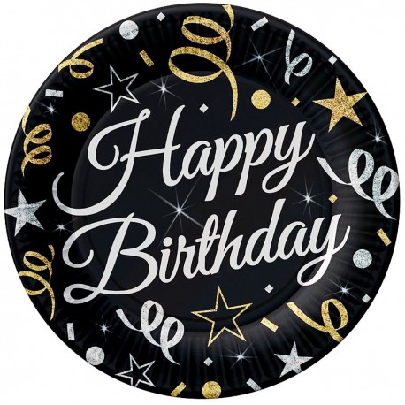 160680 TALERZYKI PAPIEROWE B&C HAPPY BIRTHDAY 6 SZT. GODAN