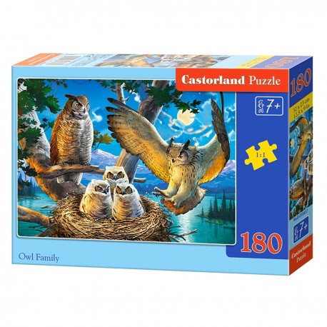 018437 CASTORLAND PUZZLE 180el RODZINA SÓW
