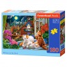 018499 CASTORLAND PUZZLE 180el KOTKI NA DACHU