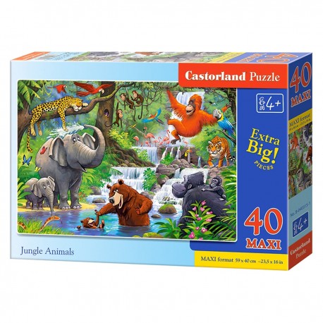 040315 CASTORLAND PUZZLE 40el ZWIERZĘTA W DŻUNGLI