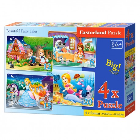 041008 CASTORLAND PUZZLE 4w1 PIĘKNE BAŚNIOWE BAŚNIE