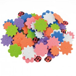 0680266 NAKLEJKI Z PIANKI - KWIATKI 15-35 mm 88 szt. BREWIS