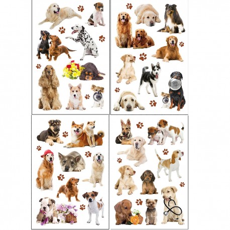 704615 NAKLEJKI 3D - PSY MIX WZORÓW BREWIS