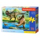 070084 CASTORLAND PUZZLE 70 EL TYRANNOSAURUS VS TRICERATOPS