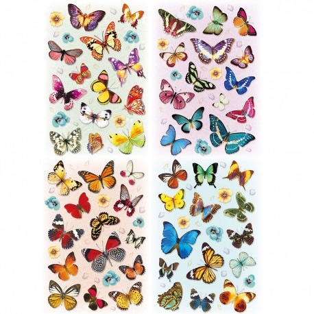 704592 NAKLEJKI 3D - MOTYLE MIX WZORÓW BREWIS