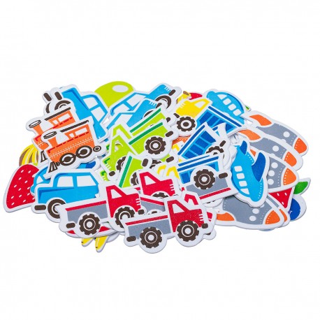 703137 NAKLEJKI Z PIANKI - POJAZDY 45-65 mm 36 szt. BREWIS