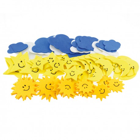 680297 NAKLEJKI Z PIANKI - NIEBO 30-60 mm 60 szt. BREWIS