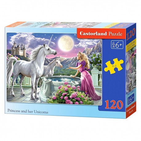 013098 CASTORLAND PUZZLE 120 EL KSIĘŻNICZKA I JEJ JEDNOROŻEC