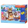 8013524 CASTORLAND PUZZLE 120 EL KOTKI W KWIATACH