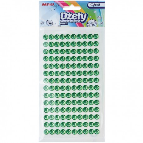 684509 DŻETY SAMOPRZYLEPNE - ZIELONY 6 mm 140 szt. BREWIS