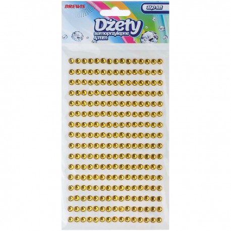 684417 DŻETY SAMOPRZYLEPNE - ZŁOTY 4 mm 240 szt. BREWIS