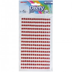 684431 DŻETY SAMOPRZYLEPNE - CZERWONY 4 mm 240 szt. BREWIS