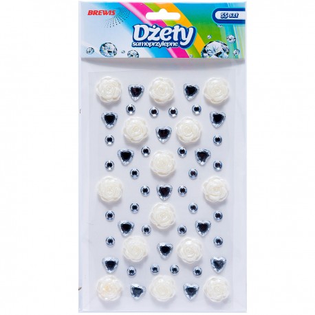 704196 DŻETY SAMOPRZYLEPNE - RÓŻA MIX 6-15 mm 55 szt. BREWIS