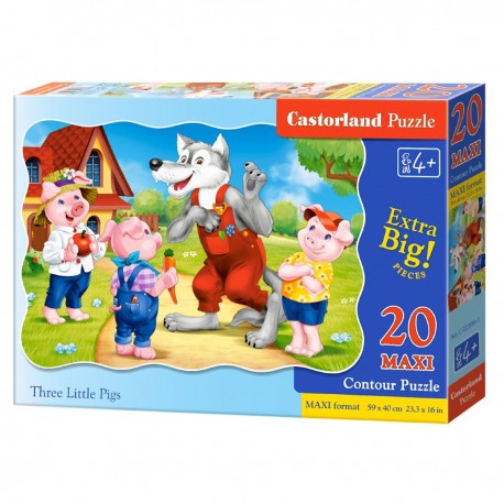 002399 CASTORLAND PUZZLE 20 EL MAXI TRZY MAŁE ŚWINKI