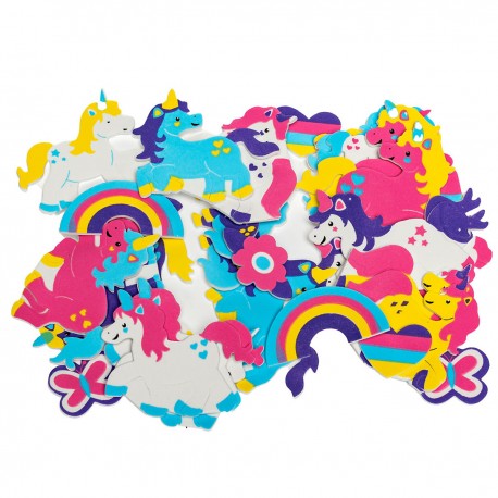 703106 NAKLEJKI Z PIANKI - JEDNOROŻCE 35-60 mm 28 szt. BREWIS