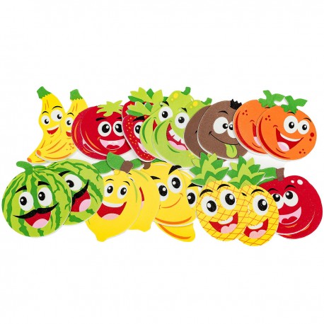 1703168 NAKLEJKI Z PIANKI - OWOCE BUŹKI 40-60 mm 22 szt. BREWIS