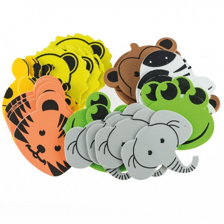 681058 NAKLEJKI Z PIANKI - ZWIERZAKI GŁOWY 50-60 mm 28 szt. BREWIS