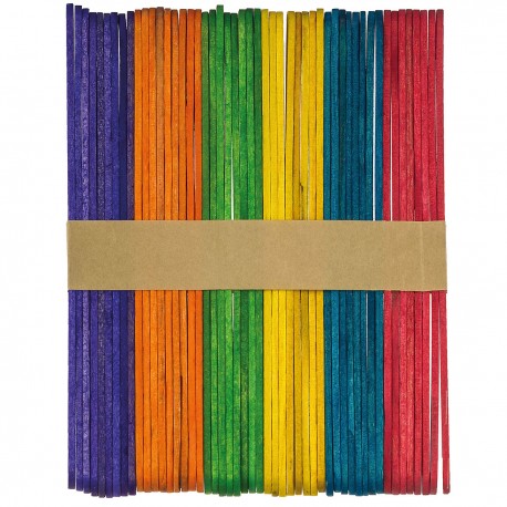 688323 PATYCZKI DREWNIANE KOLOROWE 140 mm 50 szt. BREWIS