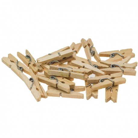 687937 KLAMERKI DREWNIANE SPINACZE 2,5 cm 20 szt. BREWIS