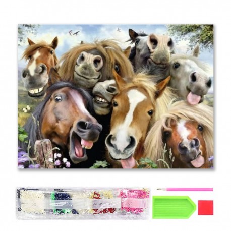 075987 HAFT DIAMENTOWY MOZAIKA 40x30 WILK ŚWIECI W CIEMNOŚCI