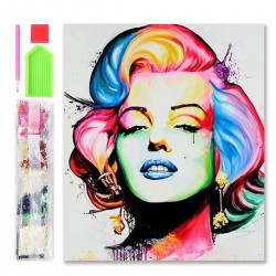 075987 HAFT DIAMENTOWY MOZAIKA 40x30 WILK ŚWIECI W CIEMNOŚCI