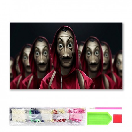 075987 HAFT DIAMENTOWY MOZAIKA 40x30 WILK ŚWIECI W CIEMNOŚCI