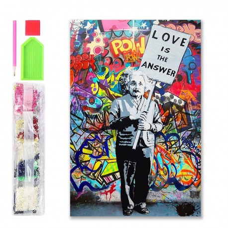 075987 HAFT DIAMENTOWY MOZAIKA 40x30 WILK ŚWIECI W CIEMNOŚCI