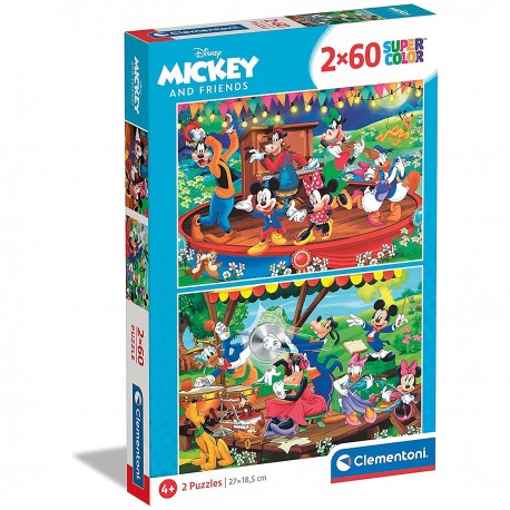 216208 CLEMENTONI PUZZLE 2x60 el. MICKEY I PRZYJACIELE