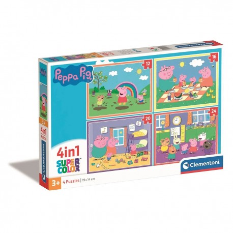 215164 CLEMENTONI PUZZLE 4W1 ŚWINKA PEPPA