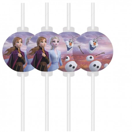 911310 PAPIEROWE SŁOMKI FROZEN 2 RURKI 4 SZT. GODAN