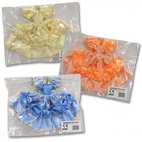 150047 UBRANKO DLA LALKI STRÓJ SUKIENKA MIX