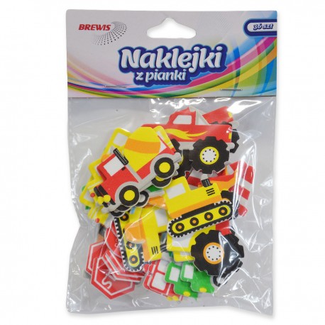 703090 NAKLEJKI Z PIANKI - POJAZDY 36 szt. BREWIS