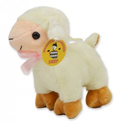 235839 PLUSZOWY BARANEK Z KOKARDKĄ 15 CM