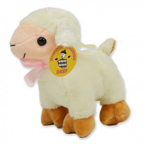 235839 PLUSZOWY BARANEK Z KOKARDKĄ 15 CM