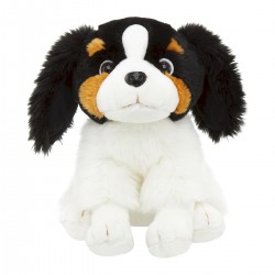 843953 PLUSZOWY PIES SIEDZĄCY BIAŁO CZARNY SP 26 CM