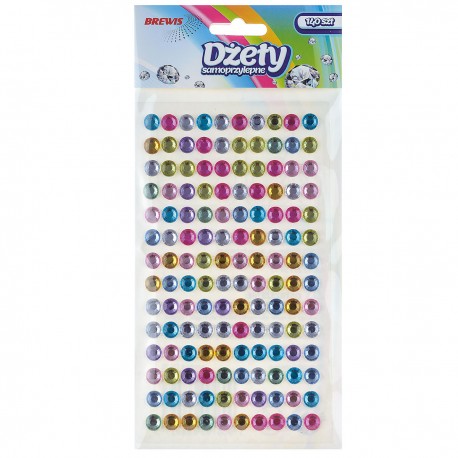 688927 DŻETY SAMOPRZYLEPNE MIX KOLORÓW 6 mm 140 szt. BREWIS