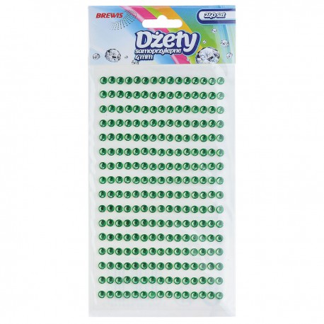684448 DŻETY SAMOPRZYLEPNE ZIELONY 4 mm 240 szt. BREWIS