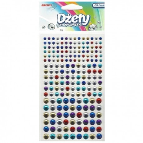 705063 DŻETY SAMOPRZYLEPNE MIX KOLORÓW 4-8 mm 204 szt. BREWIS