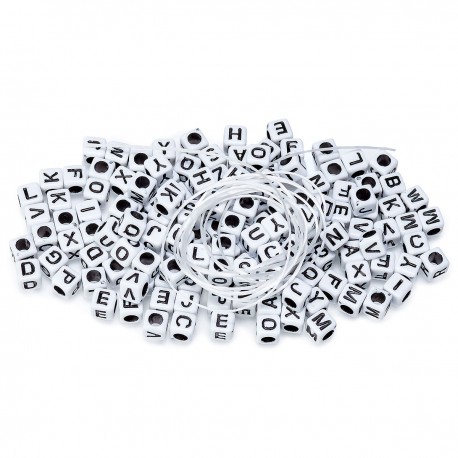 704783 KORALIKI DO NAWLEKANIA LITERKI BIAŁE 5 mm BREWIS