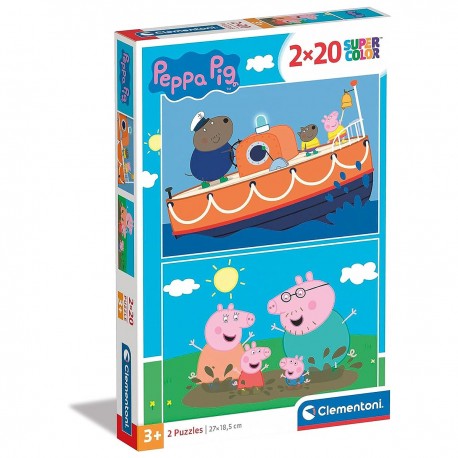 247974 CLEMENTONI PUZZLE 2X20 EL ŚWINKA PEPPA