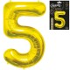 180985 ZŁOTY BALON FOLIOWY CYFRA "5" B&C 85 cm GODAN