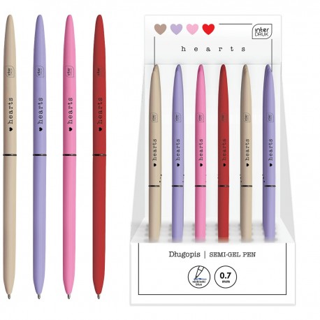 327130 DŁUGOPIS SLIM HEARTS 4 KOLORY